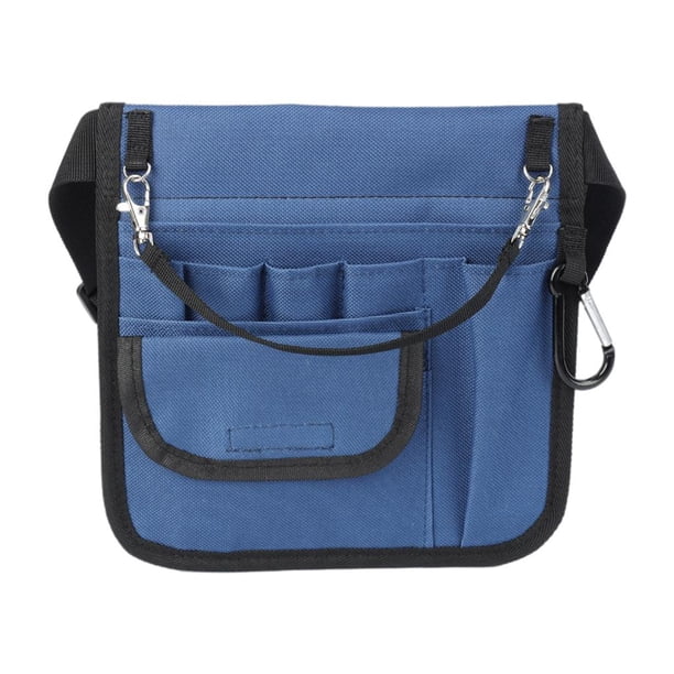 Bolsa de enfermera con cinturón ajustable, práctica riñonera organizadora multicompartimento Azul