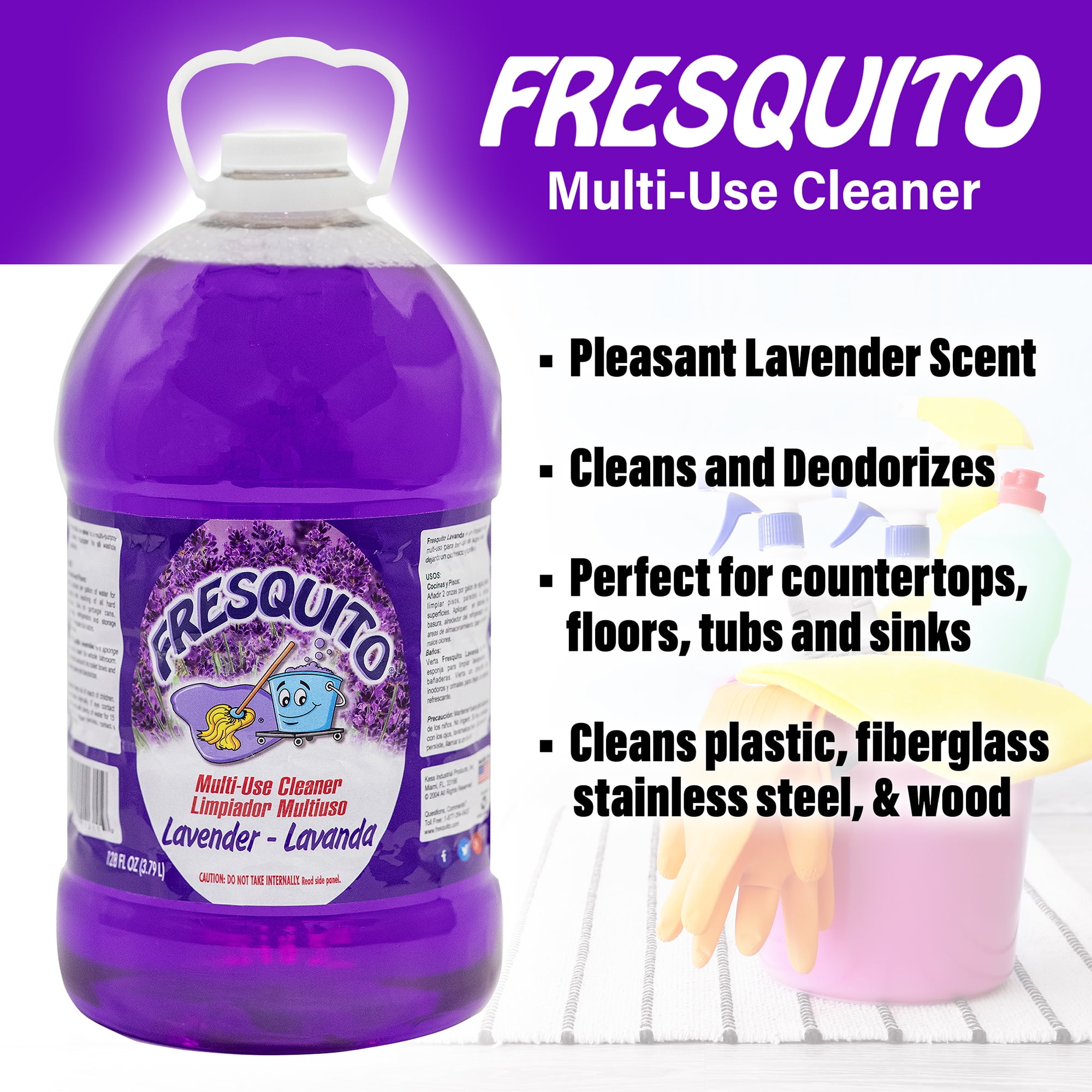 (4 pack) Fresquito Lavender Scented Multi-Use Cleaner, 128 Ounce