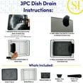 thumbnail image 5 of 3-Piece Multi-Functional Dish Drying Rack with Drain Board & Utensil Holder, White, 5 of 6