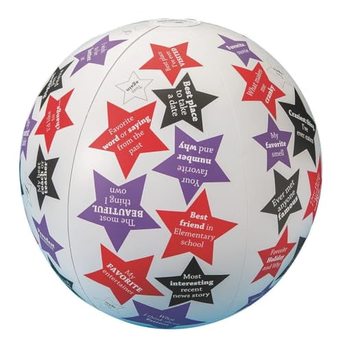 Toss 'n Talk-About Great Openers Ball, Ice Breaker Game. Beach Ball Style Ball, 16" Inflated Dia. Includes Activity Guide.$$Sport & Recreation Other