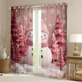 thumbnail image 2 of Homewish Girls Kawaii Snowman Black Out Curtains, Cute Pink Curtains Pack of 2 (42x63 Each), Merry Xmas Tree Bedroom Curtains, Luxurious Home Decor, 2 of 6