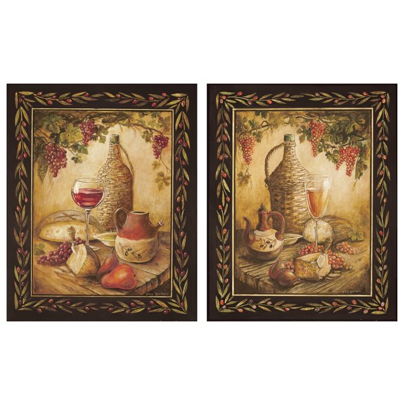 Tuscan Table - Lovely, Vintage Chianti and Orvieto Prints; Two 8X10 Poster Prints