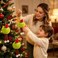 thumbnail image 5 of Plush Christmas Tree Rope Ornament, Decorative Ball Pendant for Holiday Tree Table and Indoor Party Decor, Festive Seasonal Accent Green, 5 of 6