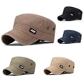 thumbnail image 3 of ZQUUVOU Women's Vintage Flat Top Cadet Cap Washed Cotton Unisex Solid Color Hat Adjustable Strap Fashion Daily Wear Navy, 3 of 3