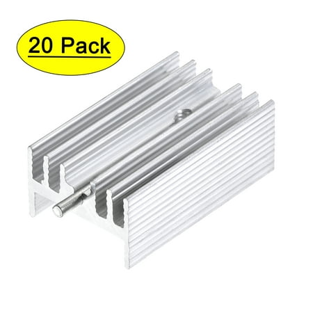 

25x15x10mm TO-220 Aluminum Heatsink for Cooling MOSFET Transistors Diodes with a Support Pin 20pcs