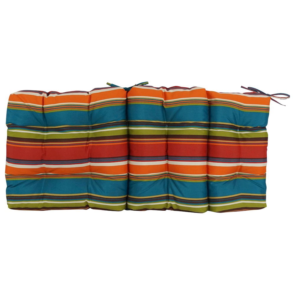 Blazing Needles 20-inch by 42-inch Spun Polyester Patterned Outdoor Tufted Chair Cushion
