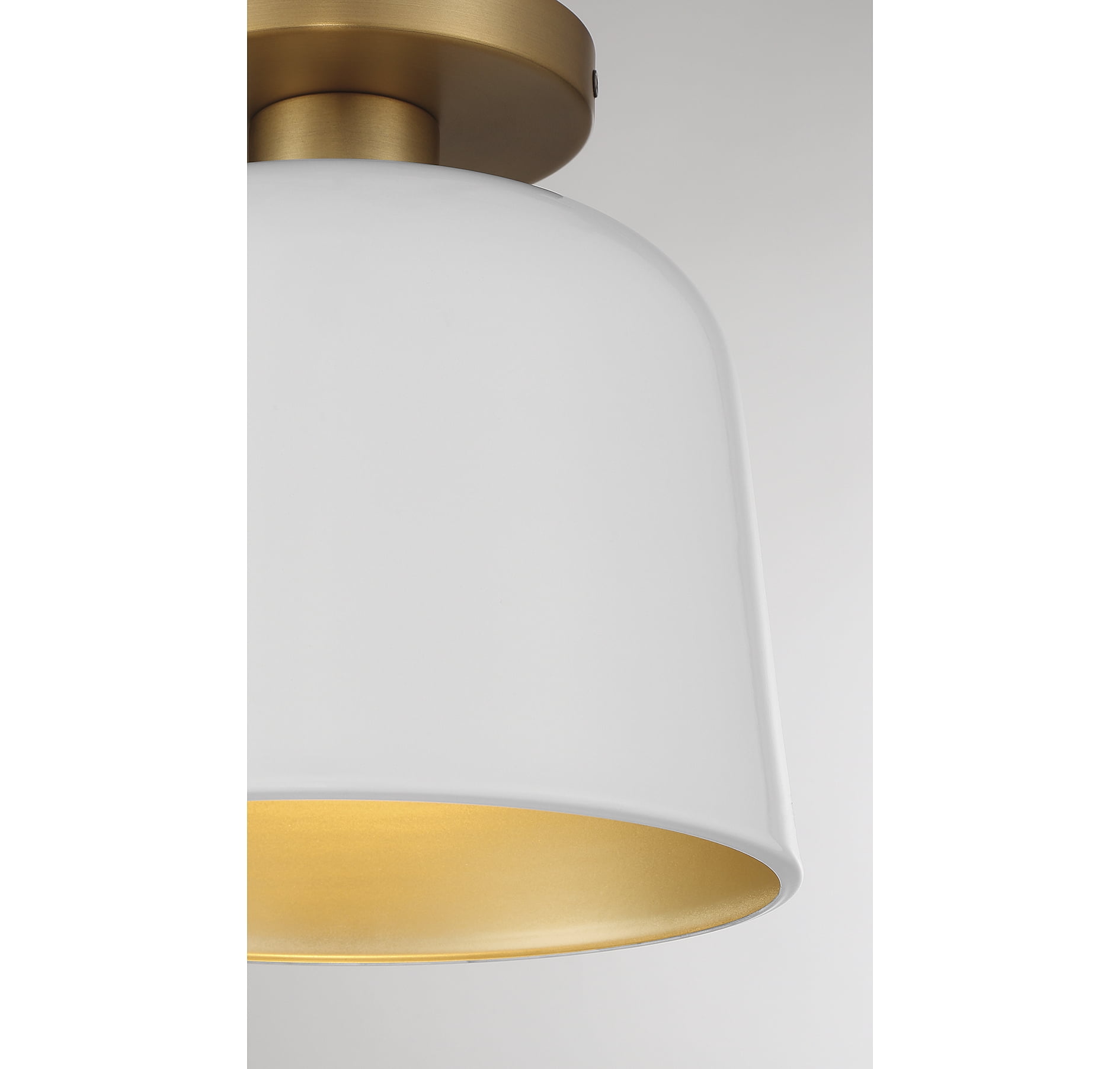 Trade Winds Nora 1-Light Ceiling Light in White with Natural Brass