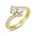 thumbnail image 2 of London Fine Jewelry 1.07 Carat Half Eternity Bypass Curved Diamond Ring, Diamond Anniversary Rings, Engagement Rings for Women, Wedding Rings for Women on Solid 14K Gold (H Color, SI1-SI2 Clarity), 2 of 5