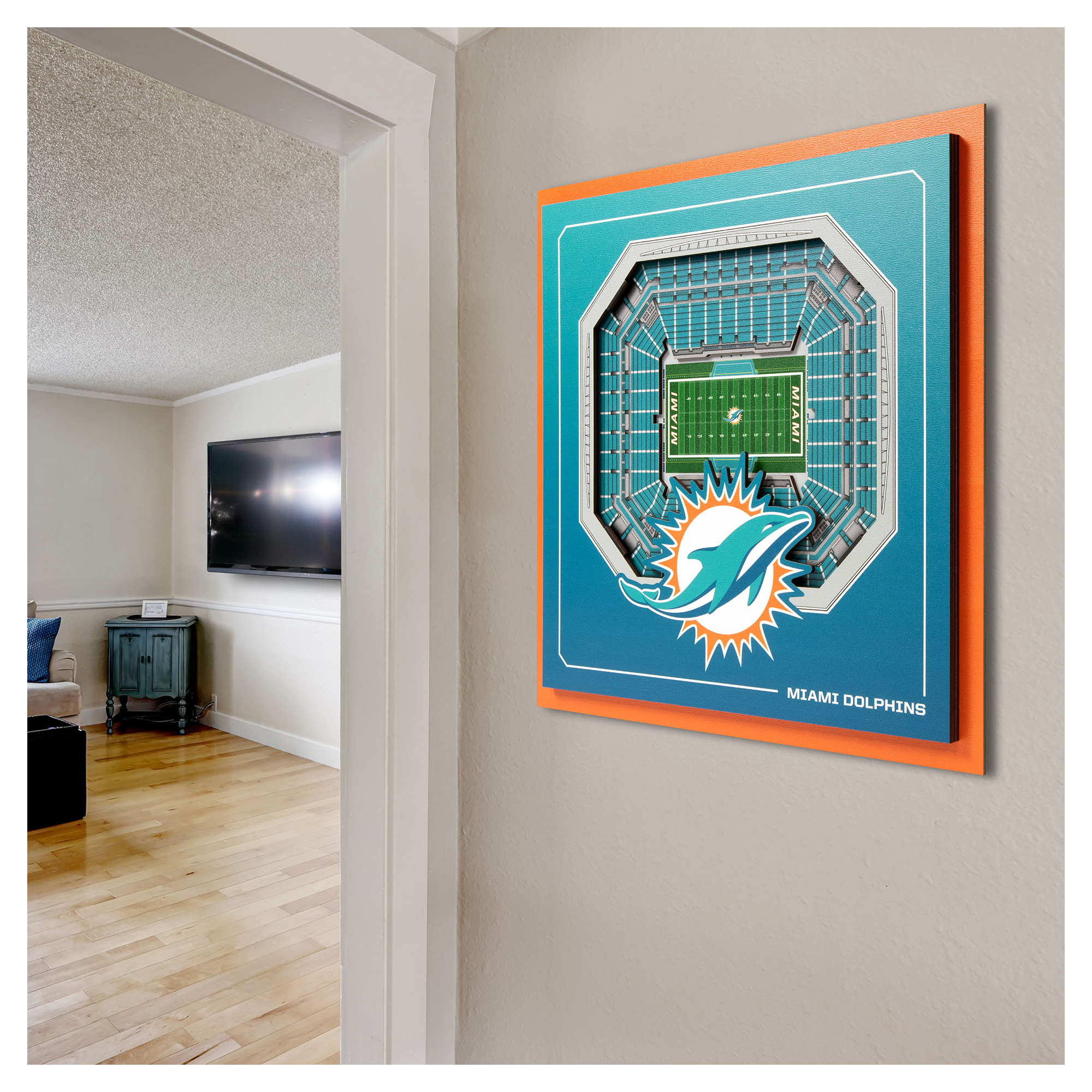 IDNA Miami Dolphins 12" x 12" Stadium Series 3D Wall Art