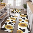thumbnail image 2 of Black White Cow Pattern Sunflower Kitchen Rugs Sets Of 3,Kitchen Runner Rugs Non Skid Washable,Decorative Kitchen Floor Mats for Kitchen,Sink,Laundry,17"x30"+ 17"x47" + 17"x59", 2 of 6