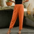 thumbnail image 4 of Gytharion Women's Plus Size Harem Pants Waffle Knit High Waist Tapered Trousers Side Slit Loose Fit Lounge Pants with Pockets for Travel, 4 of 5