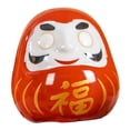 thumbnail image 1 of Figura de muñeca Daruma, adorno multifuncional, regalos, decoraciones, cerámica blanca Rojo, 1 of 9