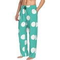 thumbnail image 6 of Kdxio Teal Turquoise And White Polka Dot Print Men's Sleep Pajama Pant Lounge Pants with Pockets-X-Large, 6 of 6