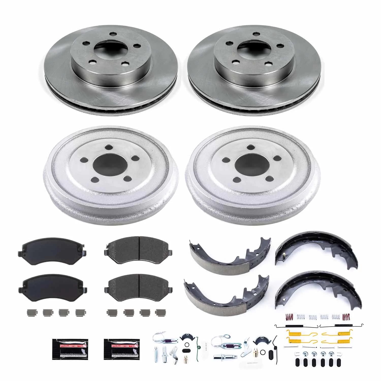 Power Stop Front and Rear Stock Replacement Drum and Shoe Kit KOE15216DK