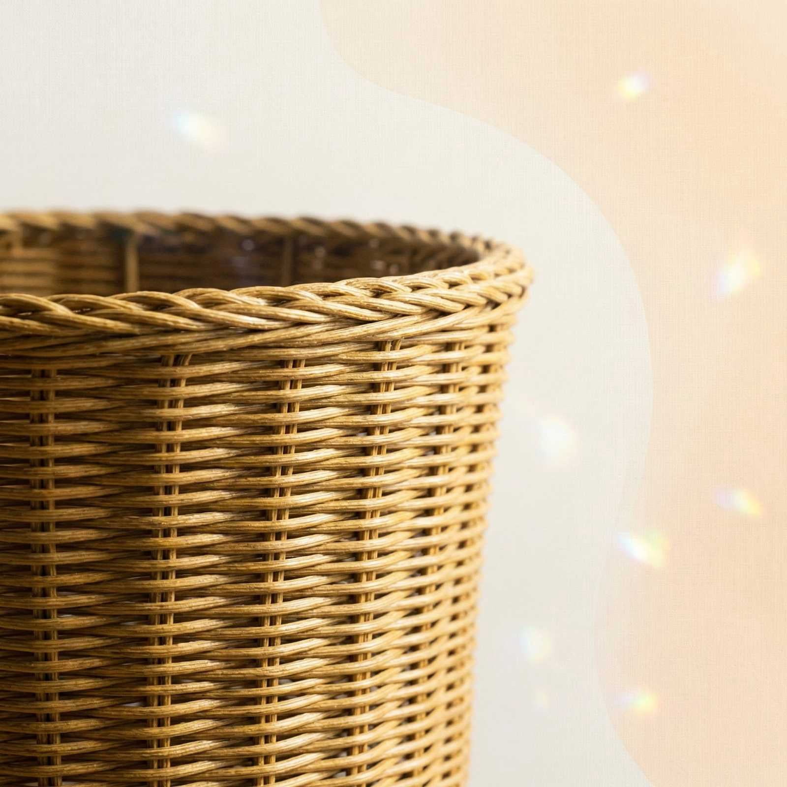 HIELLFQ Khaki Woven Planter, Decorative Rattan Flower Pots Outdoor Indoor Home Decor, Natural Plant Pots for Flowers Branches Ideal Easter Decorations