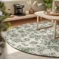 thumbnail image 3 of Round Rugs 3Ft, Sage Green Rose Round Area Rug Washable Indoor Throw Carpet, Farmhouse Vintage Botanical Floral Burlap Small Non Slip Circle Rug for Bedroom Living Room Home Decor Aesthetic, 3 of 8