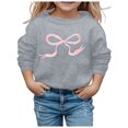 thumbnail image 4 of Byoo Bow Print Sweatshirt for Toddler Girl Long Sleeve Crew Neck Pullover Top Daily Sport Relaxed Fit Outdoor Clothes for Kid, 4 of 4