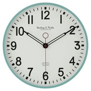 Mainstays Indoor 11.5" Round Mint Green Arabic Retro Schoolhouse  Analog Wall Clock