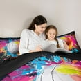 thumbnail image 5 of jejeloiu Volleyball Gamer Game Full Size Comforter Sets,Boys Ball Sports Bedding Comforter Set,Colorful Oil Painting Artwork Bedding Sets For Boys Teens,Super Cozy Room Decor Reversible,3-Piece, 5 of 8