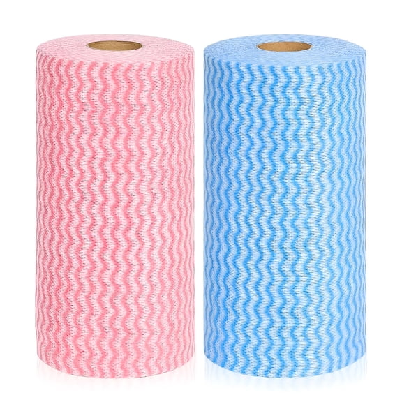 CCOCC 2 Rolls of 100 Sheets,Reusable Cleaning Wipe,Household&Kitchen Towels,Disposable Cleaning Cloth,Dish Cloth Dish Towels Dish Rags Reusable Kitchen Paper Towels,Wash Towels