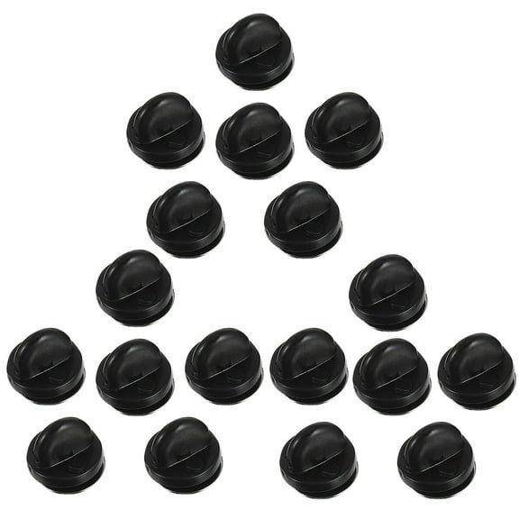 HOOWIFFY 50 Pcs Black Rubber Back Pin Clasps for Brooches, Tie Tacks, Badge Holders, and Secure Fasteners