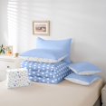 thumbnail image 6 of Homewish Chic Polka Dots 7-Piece Bedding Comforter Set,Modern Minimalsit Geometric King Bedding Sets,Blue White Bed Sheets For Boys Girls,Ultra Soft Home Decor Reversible, 6 of 8