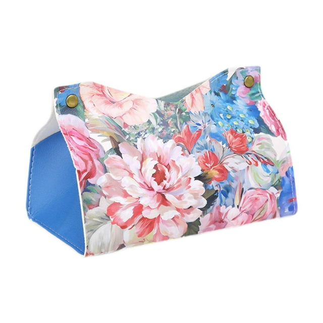 Funda rectangular para caja de pañuelos, resistente al agua, de piel sintética, organizador de papel facial para decoración de baño de hotel A