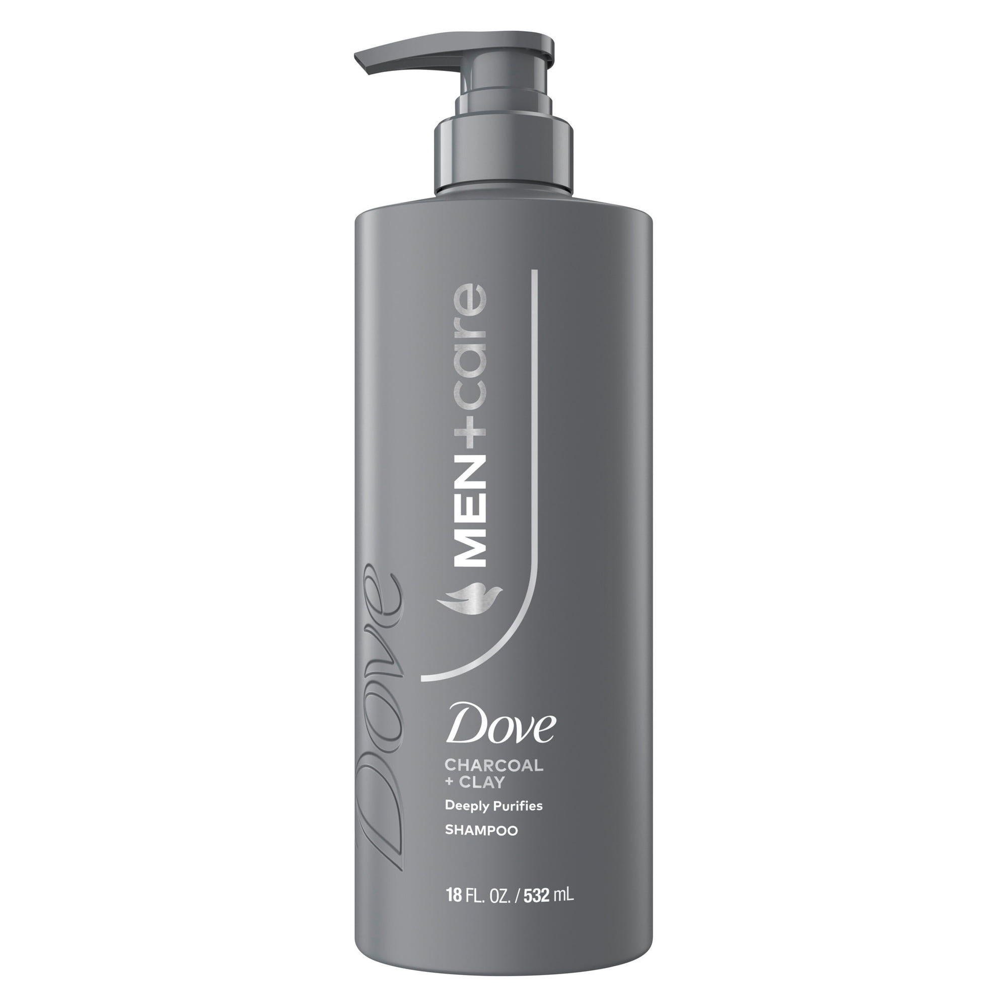 Dove Men+Care Shampoo for Real Hair that Powers Up Hair Strength Charcoal + Clay with Deep Purifying Benefits, 18 fl oz 1 Count