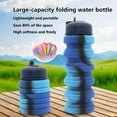 thumbnail image 3 of Arcticwind Colorful Collapsible Water Bottle, BPA-Free Silicone 17oz Travel Bottle with Handle & Carabiner, Portable Leak-Proof Sports Bottle for Camping, Hiking, Cycling - Reusable & Compact, 3 of 5