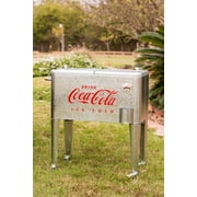 Leigh Country CP 98104 Coca-Cola 60 Qt. Metal Outdoor Patio Cooler - Silver