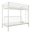 DHP Miles TwinOverFuton Metal Bunk Bed with Ladder for Kids, White