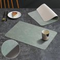 thumbnail image 1 of 4pcs, Leather Placemats, Rectangular, Waterproof, Heat Insulated Table Mats For Dining Kitchen, Brown Cowhide Pattern Design, 1 of 5