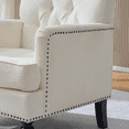 thumbnail image 7 of Tcbosik Upholstered Accent Chair, Mid Century Modern Living Room Chair, Comfy Reading Chair, Armchair for Home Office, Easy Assembly, Beige, 7 of 7