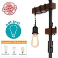 thumbnail image 5 of Dimmable Industrial Floor Lamp, Farmhouse Tree Floor Lamp, 68 Inch 3 Lights Wood Standing Lamp, Sturdy Base Tall Vintage Pole Light, Metal Black Floor Lamps for Living Room Bedroom Office Rustic Home, 5 of 9