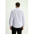 thumbnail image 2 of KIGILI Long Sleeve Slim Fit Striped Men Shirt, S to XL | M - LILA, 2 of 3