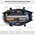 thumbnail image 4 of LZCKDPX Laptop Tote Bag with Insulated Lunch Compartment for Women, PU Leather 15.6 Inch Work Bag, Elegant Computer Handbag, Versatile Business Tote for Office,Travel or Casual-Classic Black, 4 of 6