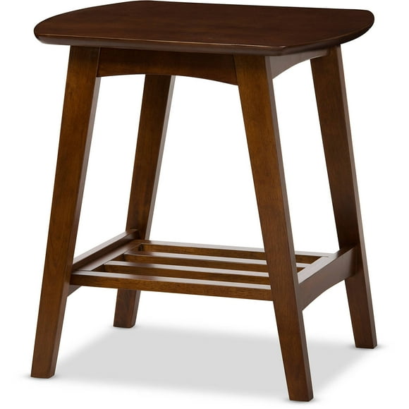 Baxton Studio Table d'Appoint Sacramento Style Scandinave Moderne du Milieu du Siècle Noyer Foncé