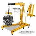 thumbnail image 5 of Yellow Foldable Hydraulic Hoist, Hydraulic Engine Lifter, 2 in 1 Hydraulic Engine Hoist & Leveler, 2 Ton Capacity, Rustproof Finish, Weight Adjustable, for Garage, Car Repair, Equipment Maintenance, 5 of 20