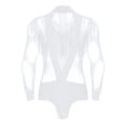 thumbnail image 4 of YiZYiF Justaucorps de Danse Latine pour Hommes à Col en V Profond Pantalon de Danse Salsa Moderne Salsa Rumba Tango Tenue de Compétition Blanc G, 4 of 6
