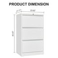 thumbnail image 2 of QinaQin 3 Drawer Lateral File Cabinet with Lock, Heavy Duty Metal Filing Cabinet for Letter and Legal Files, 2 of 6