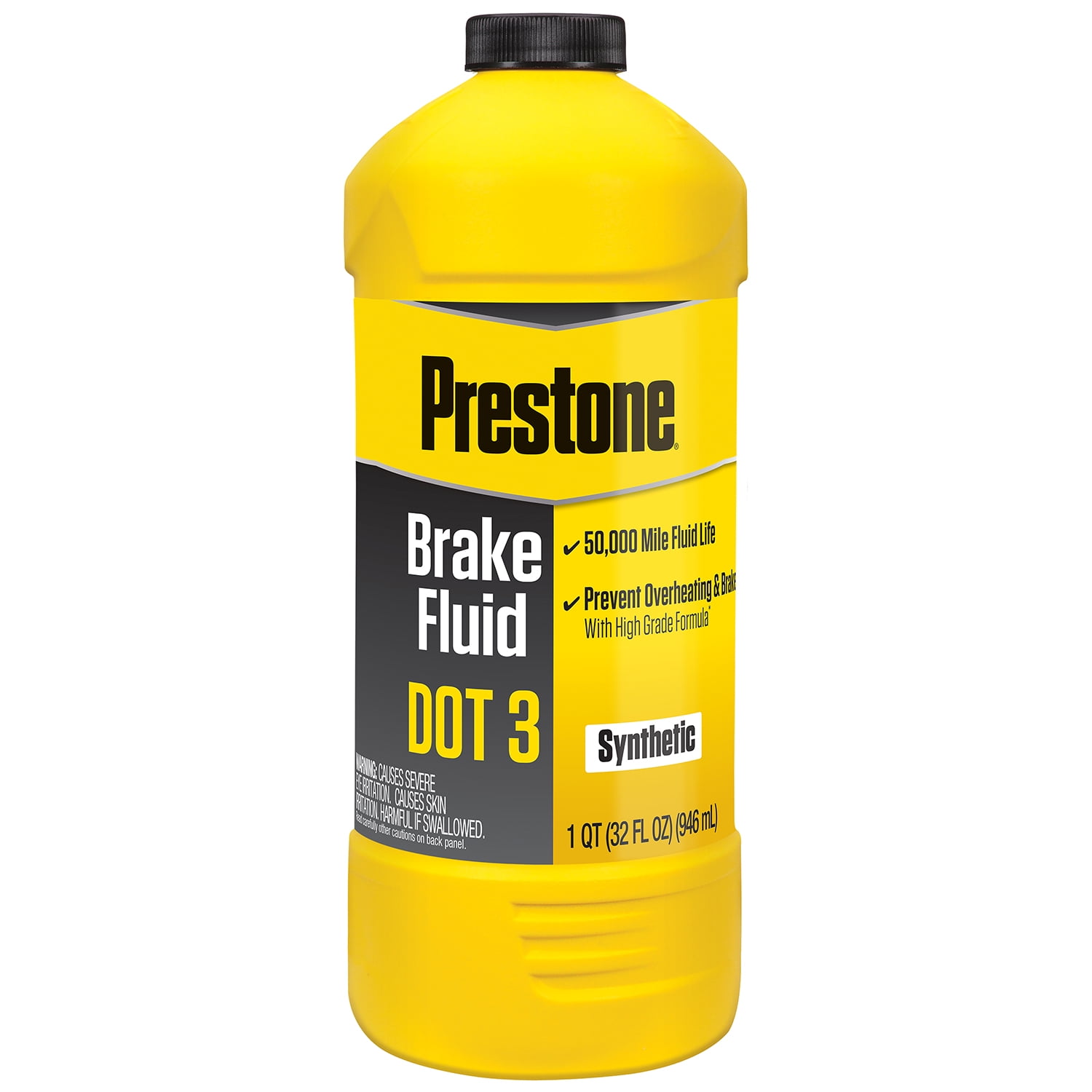 (12 pack) Prestone DOT 3 Motor Vehicle Brake Fluid for Cars and Trucks - 32 fl oz- Synthetic, High Grade, 50,000 mile