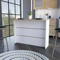 Tuhome Portree Kitchen Island - Engineered Wood With Marble Top, 36.2"W X 23.2"D, Multi-Color Options