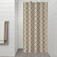 thumbnail image 2 of Beige Geometric Pattern Shower Curtain 36"x72" ,Bathroom Decorative Shower Curtains Set with 12 Hooks,Modern Waterproof Washable Shower Curtain, 2 of 6
