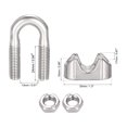 thumbnail image 3 of Unique Bargains 304 Stainless Steel Wire Rope Clip Clamp for 10mm Diameter Cable, 8 Pack, 3 of 5