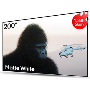 AWOL VISION 200-inch Projector Screen Fixed Frame 1.3 dB Peak Gain The Perfect Combo with LTV-2500 80% Picture Quality Improved 4K / 8K Ultra HD Active 3D Wall Mount Projector Screen