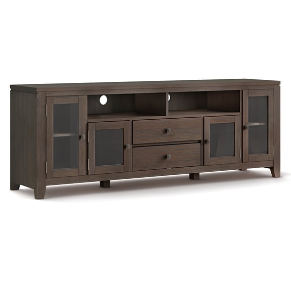 Homestock Medieval Majesty Solid Wood 72 Inch Wide Tv Media Stand For Tvs Up To 80 Inches