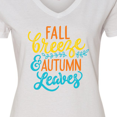 thumbnail image 4 of Inktastic Thanksgiving Fall Breeze and Autumn Leaves Women's V-Neck T-Shirt, 4 of 5