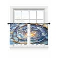 thumbnail image 7 of Modern Abstract Sheer Curtains 45 Inch Length 2 Panels Set, Contemporary Art Moire Voile Window Treatment Rod Pocket Small Kitchen Curtains Drapes for Bedroom 52"x45"x2, 7 of 7