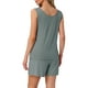 thumbnail image 3 of Conjunto de lounge para mujer INSPIRE CHIC, set de pijama de algodón sin mangas, top de tanque y pantalones cortos, pijama suave, talla M verde, 3 of 6