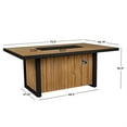 thumbnail image 5 of Real Flame Bodhi 73" Rectangle Teak Dining Fire Table with Hidden Propane Tank, 5 of 8